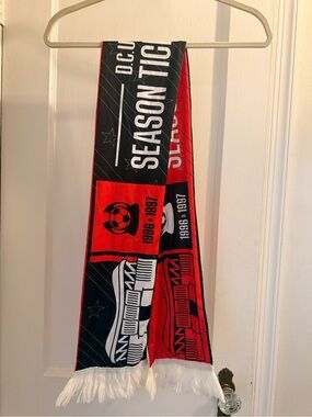 MLS DC United Season Ticket Red & Black Soccer Scarf